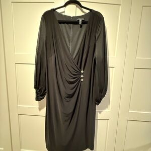R&M Richards Charcoal Long Sleeve Dress